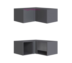 Антресоль Н400 для углового шкафа "Мадрид" графит (угол прямой)