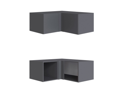 Антресоль Н400 для углового шкафа "Мадрид" графит (угол прямой) Антресоль Н400 для углового шкафа "Мадрид" графит (угол прямой)