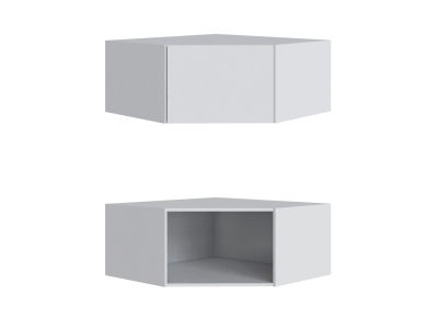 Антресоль Н400 для углового шкафа "Мадрид" белый (угол скос)