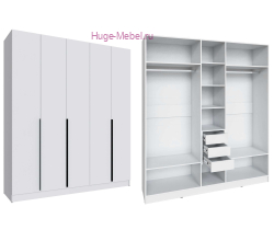 Шкаф "Мадрид" 2 метра белый с 3 ящиками внутри
