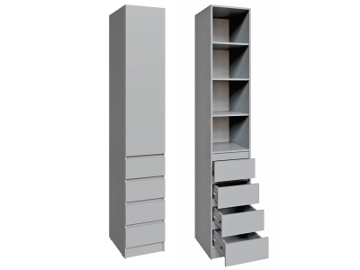 Шкаф "Мадрид" 40 см с 4 ящиками без ручек серый камень Шкаф "Мадрид" 40 см с 4 ящиками без ручек серый камень