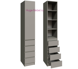 Шкаф "Мадрид" 40 см с 4 ящиками без ручек мокко