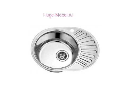 Мойка врезная овальная 570*450, 0,6 мм (правая)