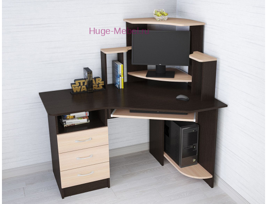 Угловой компьютерный стол "Грета-7 Венге"