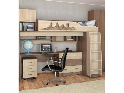 Кровать чердак со столом Орион Кровать чердак со столом Орион